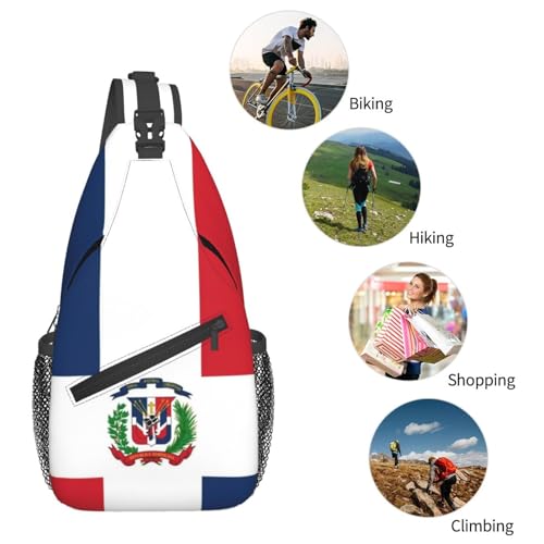 Flag Of The Dominican Republic Sling Backpack Hiking Backpack Crossbody Bag Sports Lightweight And Durable Chest Bag Shoulder Bag For Women Men - color: 1