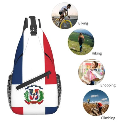 Flag Of The Dominican Republic Sling Backpack Hiking Backpack Crossbody Bag Sports Lightweight And Durable Chest Bag Shoulder Bag For Women Men - color: 1