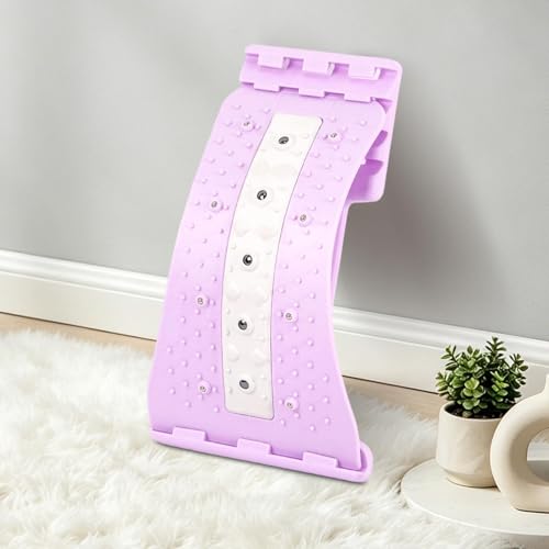 Back Arch Stretcher,with Massage Points 4 Level Adjustable Curved Ergonomic - Back Cracker Board | for Home Gym Yoga Studio Office Car Bedroom Living Room - color: Purple