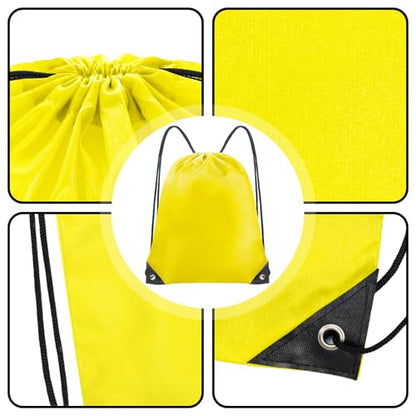Grneric Drawstring Backpack Bulk 70Pcs String Backpack Drawstring Bags Cinch Bag Sackpack for Men Women Gym(Yellow) - color: Yellow