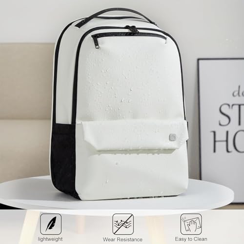 Hanke Carry on Backpack Toiletry Travel Laptop Backpack for Men & Women, Durable Rucksack Weekender Bag Daypack(Salt White)