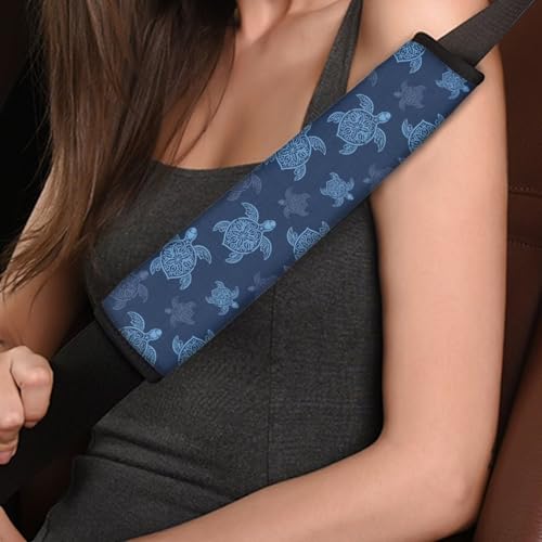 Forchrinse Blue Sea Turtle Car Seat Belt Cover,2 PCs Shoulder Strap Pads Cover,Safety Belt Strap Shoulder Pad for Adults and Children - color: Blue Sea Turtle