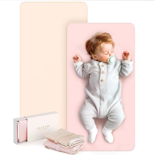 2 Pack Vegan Leather Baby Changing Mat, Large 30" x 17" Waterproof Foldable Diaper Mat, Wipe-Clean Portable Changing Pad for Travel, Home & Diaper Bag, Baby Essentials for New Moms(Beige&Light Pink) - color: Beige&Light Pink