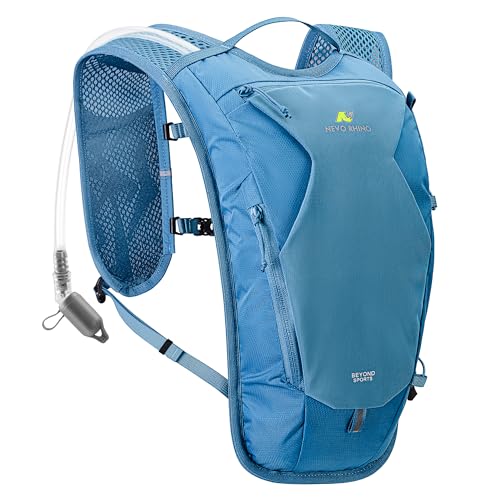 N NEVO RHINO Hydration Backpack,Water Backpack with 50 oz /1.5L Water Bladder, Bike Hydration Pack for Men Women, 6L Lightweight Hydration Hiking Backpack for Cycling Hiking - color: Coral Blue