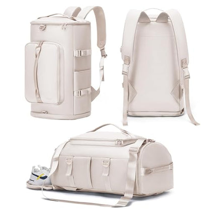 MIYCOO Gym Bag with Shoes Compartment and Wet Pocket - Sports Duffle for Men and Women, Travel Backpack Weekender Overnight Bag Beige - color: Beige B-Style1