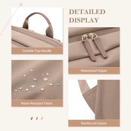 Travel Backpack for Women Personal Carry On Bag Business Weekender Hiking Multilayer Laptop Bag,16 Inch,Champagne Brown - color: Upgrade-champagne Brown, size: 16 Inch