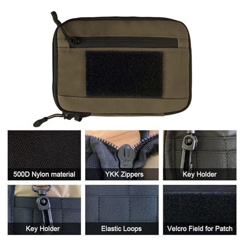 ROARING FIRE Picofire Pro EDC Pouch Organizer - Small Tool Pouch for Electronics, Cables, Flashlights,Multitool - with YKK Zippers, Water-Resistant 500D Nylon, Pocket pouch for men - color: fde