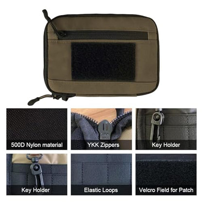 ROARING FIRE Picofire Pro EDC Pouch Organizer - Small Tool Pouch for Electronics, Cables, Flashlights,Multitool - with YKK Zippers, Water-Resistant 500D Nylon, Pocket pouch for men - color: fde