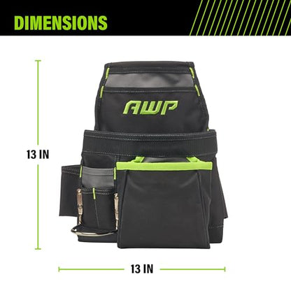 AWP Tool Pouch, Electrician Tool Pouch, Premium, Professional Multi-Pocket Organizer - size: 1 Pack, style: 9 Pocket Tool Pouch