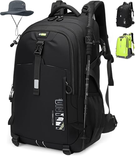 Hiking Backpack for Men Women, 50L Large Capacity Waterproof Mountaineering Backpack, Breathable Outdoor Daypack, Adjustable Trekking Rucksack for Camping Climbing Travel Climbing Travel - color: 50l-black