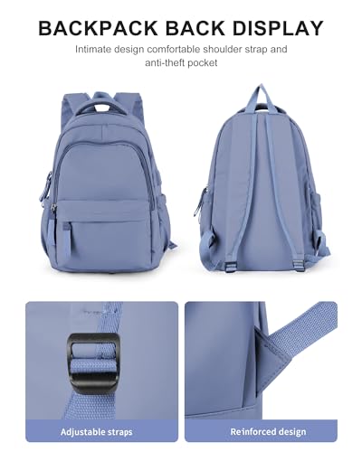 winspansy Simple Cute Backpack for Women Men Waterproof College Bag fit 14 Inch Laptop with USB Charging Port,Violet - color: R1-violet