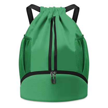 BROTOU Soccer Bags, Football Backpack, Volleyball Bag, Drawstring Backpack - color: Green