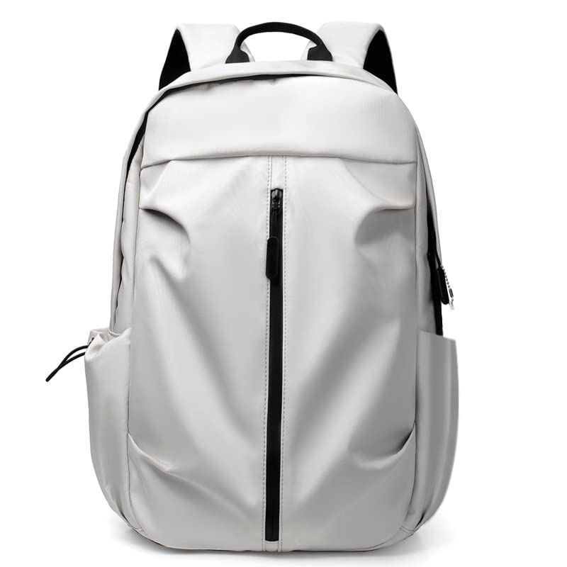 Ivory Minimalist Backpack for Laptop, Lightweight Water-Resistant Business Casual Daypack with Multi-Compartment Design