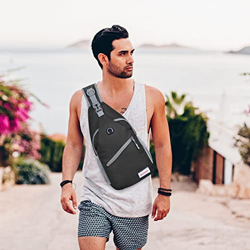 ZOMAKE Sling Bag,Small Crossbody Sling Backpack,Water Resistant Shoulder Daypack for Travel,Anti Thief Chest Bag for Hiking(Black(New)) - color: Black(new)