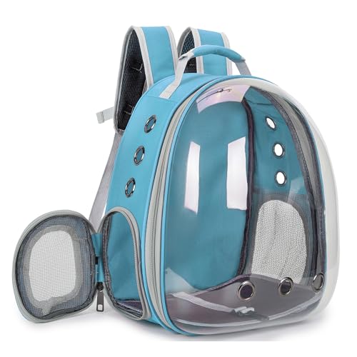 Cat Bubble Backpack Carrier for Small Medium Dogs Cats Carrying Bag, Airline Approved Pet Travel Carrying Bag Dog Hiking Walking Outdoor Backpack (Blue) - color: Blue
