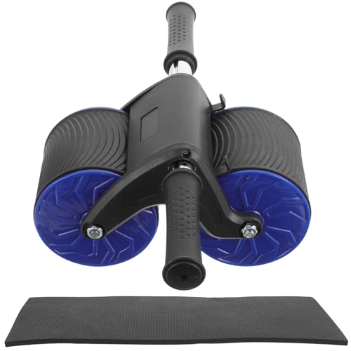 VOSAREA Automatic Rebound Abdominal Muscle Wheel Roller with Dual Wheels and Knee Pad, Silent Core Strength Fitness Equipment for Home and Gym Workout