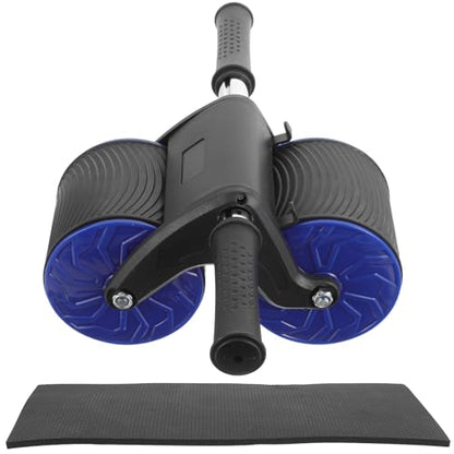 VOSAREA Automatic Rebound Abdominal Muscle Wheel Roller with Dual Wheels and Knee Pad, Silent Core Strength Fitness Equipment for Home and Gym Workout