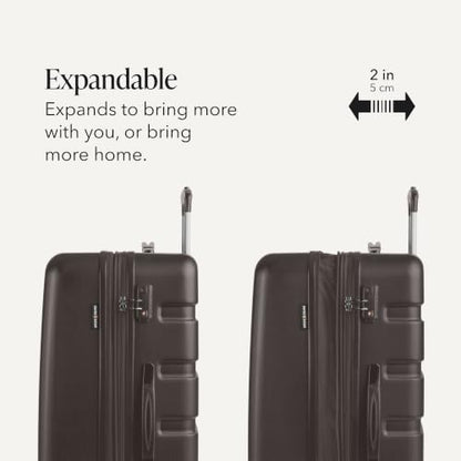 SwissGear 7366 Signature Hardside Expandable Luggage with Spinner Wheels and TSA Lock, Weekender Tote, Chocolate, 2-Piece Set (Weekender/27) - color: Chocolate, size: 2-Piece Set (Weekender/27")