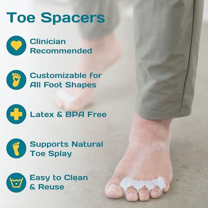 Gait Happens Foot Health Kit – Strengthen & Mobilize Your Feet. Includes: Toe Spacers, Toe Strengtheners, Massage Ball, Resistance Band and Carrying Bag - size: Small