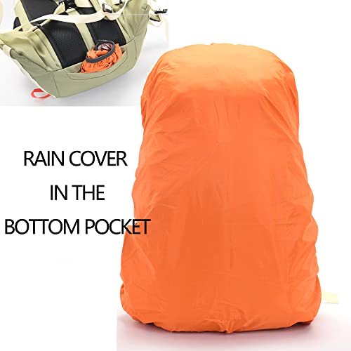 Bseash 40L Waterproof Hiking Camping Backpack with Rain Cover, Outdoor Sport Travel Daypack Rucksack for Skiing Cycling (Blue) - color: Blue