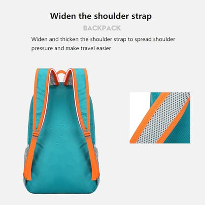 levayhill 25L Foldable Hiking Backpack,Small Packable Daypack Lake Blue | Lightweight Collapsible Bag,Water Repellent Travel Basic-Daypack,Men Women Camping Cycling Rucksack Outdoor Back Pack - color: Lake Blue