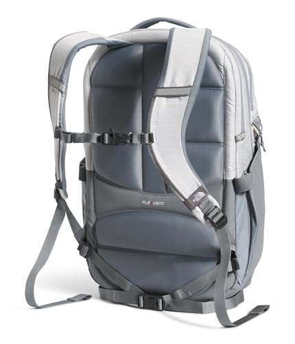 The North Face Women's Surge Commuter Laptop Backpack - Everyday Travel Bag, Laptop Sleeve, Water-Repellent, TNF White Metallic Mélange/Mid Grey-NPF, One Size - color: Tnf White Metallic Mélange/Mid Grey-npf