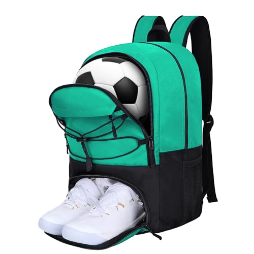 Goloni Soccer Backpack Bag with Separate Ball & Cleat Shoe Compartment,Sports Gym Backpack for Teen Girls Boys Men Women Kids - color: Light Sky Blue