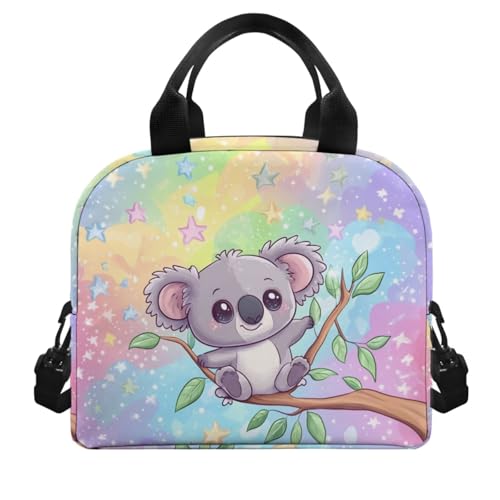 Flashideas Cute Koala Backpack for Girls Kids Backpack with Lunch Box 32oz Stainless Steel Water Bottle and Water Bottle Bag 4Pcs Set 17" Large Capacity Elementary Bookbag with Compartments for School - color: Cute Koala