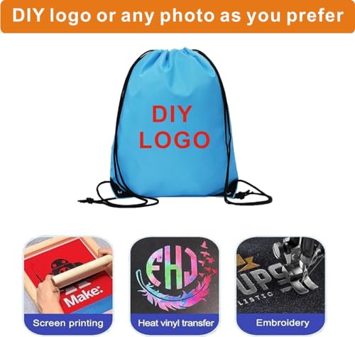 Drawstring Backpack Bulk 24Pcs Draw String Backpack Bags DIY Gym Sports Traveling Yoga Cinch Bag Sackpack Drawstring(sky blue light blue) - color: Skyblue