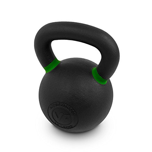 Valor Fitness Premium Cast Iron Kettlebells Powder Coated Kettle Bell Weights - Includes LB and KG Weight - color: I: 53LB