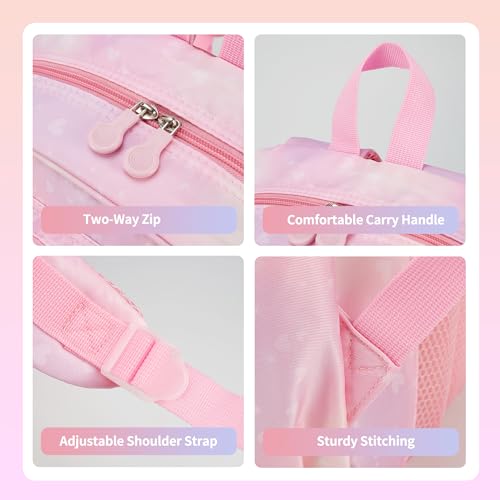 School Backpack for Girls Rainbow Kids Backpack Cute Backpack for Back to School Laptop Travel Bag (3sets-Pinks) - color: 3sets-pinks