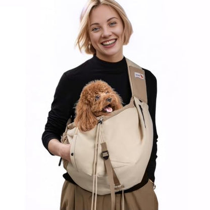 Dog Carrier Sling, Dog Carriers for Small Dogs Up to 20lbs, Beige - color: Beige