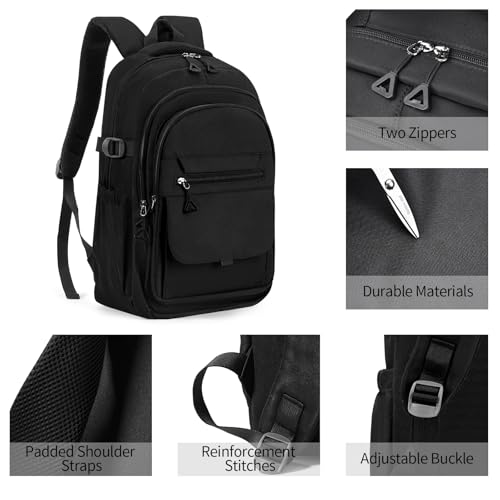 GAEKEAO Travel Backpack for Women Men,15.6 Inch Laptop Backpack Lightweight Casual Daypack Cute Bookbags for Work College Black - color: A02 Black