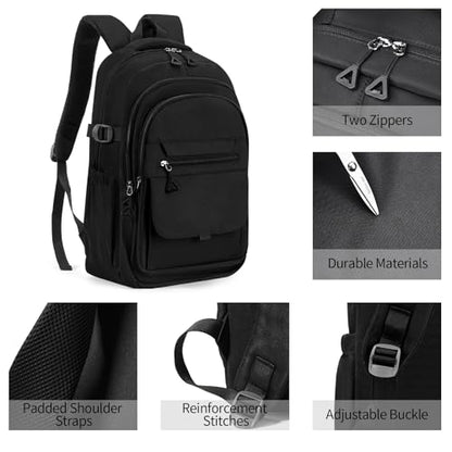 GAEKEAO Travel Backpack for Women Men,15.6 Inch Laptop Backpack Lightweight Casual Daypack Cute Bookbags for Work College Black - color: A02 Black