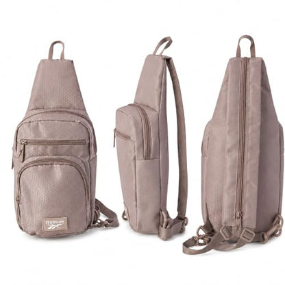 Reebok Unisex Crossbody Bag - Convertible Compact Durable Cross Body Bag for Women and Men - Gym and Travel Essentials, Size One Size, Cosmos Mocha - color: Cosmos Mocha