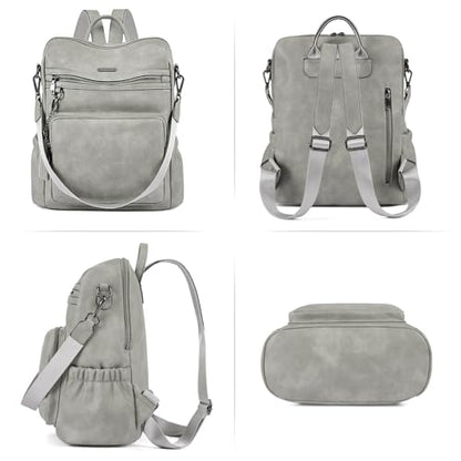 CLUCI Backpack Purse for Women Large Womens Leather Travel Fashion Backpack Purse Designer Ladies Shoulder Bags with Tassel - color: Grey-01