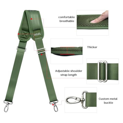 59 Inch Shoulder Straps, Soft with Ultra-Thick Fixed Shoulder Pad, Two Way Independently Adjustable Buckle Replacement Straps for Laptop Bag Messenger Bag Tool Bag Luggage,Green - color: Green, size: 59 inch