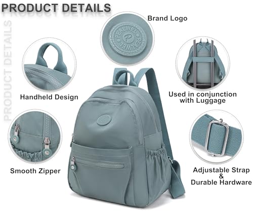 Pealwel Mini Backpack Purse for Women,Small Nylon backpacks for Ladies Backpacks Women Anti Theft Travel Bag (Light Green) - color: Light Green