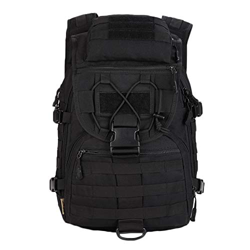 Military Tactical Backpack, 40L Large Capacity 3 Day Army Assault Pack Bug Out Bag Go Bag Rucksacks for Hunting, Trekking and Camping and Other Outdoor Activities Black - color: Black