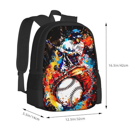 Baseball Players Lovers Backpack Laptop Travel Bag Adjustable Backpack Print Daypack for Men Women 16.5 In - color: Style 8