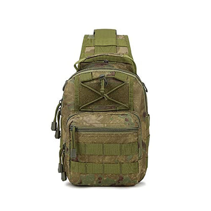 Outdoor Sports Hiking Sling Bag Shoulder Pack Camouflage Tactical Molle Combat Chest Bag - color: A-tacs Fg