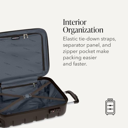 SWISSGEAR Signature Carry-On/Large Hardside Expandable Spinner Luggage Set, ABS Construction, TSA-Friendly Lock, Chocolate, 2-Piece Set (19/27-Inch) - color: Chocolate, size: 2-Piece Set (19/27)