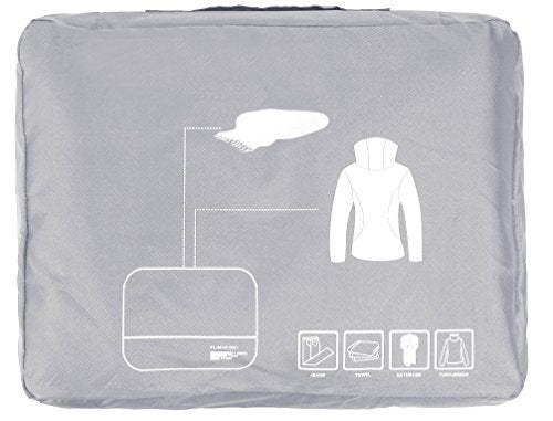 Packing Cubes Set Travel Luggage Organizers Suitcase Lightweight Accessories - color: Gray