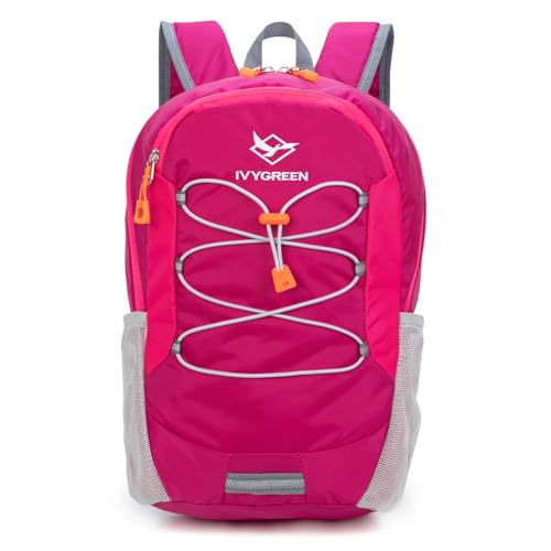 IVYGREEN Little Kids Hiking Backpack for Boys or Girls, Small Daypack for Camping or Travel (Rose, Small) - color: Rose, size: Small