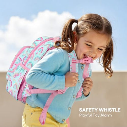 mibasies Toddler Backpacks for Girls 2-4: Little Kid Bookbag for Preschool Prek Daycare Rainbow White - color: Rainbow White, style: Toddler-12"h(not Fit Folder)
