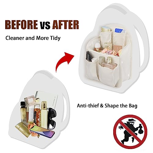 Bag Organizer Insert, Oxford Fabric Travel Divider Bag for Men or Women, Lightweight Bag Liner, Waterproof Organizer Pouch for Rucksack, Tote Bag, Shoulder Bag, etc. (Small) - size: Small