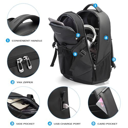 FUTURE AESTHEICS Travel laptop Smart Backpack for men women ，Business waterproof Backpack with USB charge Port,Anti Theft Travel Laptop Backpack Fits 15.6 Inch Notebook