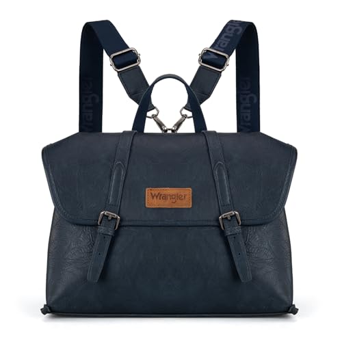 Wrangler Laptop Bag for Women Messenger Bag Briefcase Computer Backpack Convertible Satchel Bag - color: Navy, size: 13 inch