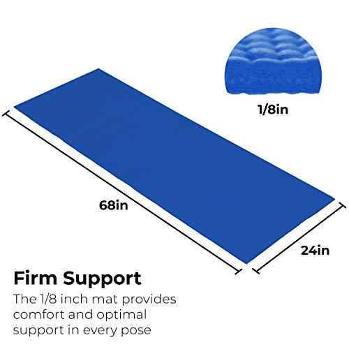 10-Pack Yoga Mat, 68" x 24" Non Slip Exercise Mat, 4mm Thick Gym Mat for Fitness and Stretching, Bulk Non Toxic Yoga Mats for Schools and Studios - color: Blue