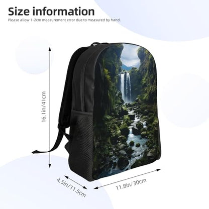 Nice Butterfly Backpack Lightweight Laptop Bag Waterproof Shoulder Bags Travel Hiking Casual Daypack For Men Women - color: Waterfall Cliff